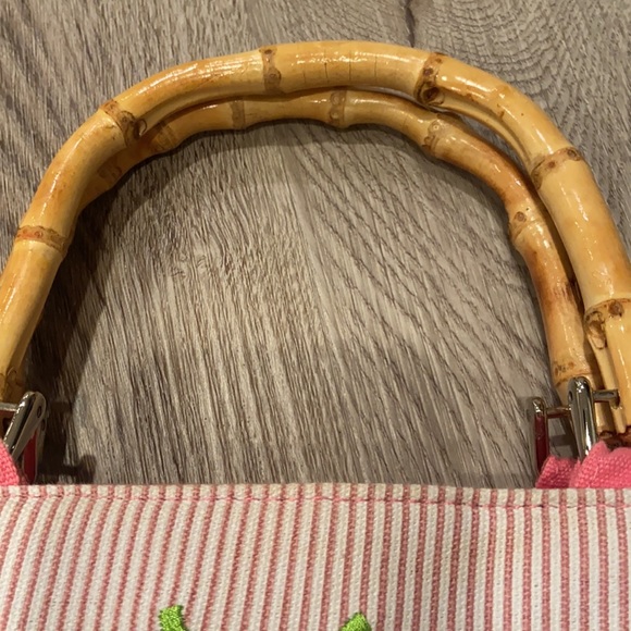 Vintage Striped Turtle Wooden Handle Mini Bag - Picture 3 of 6